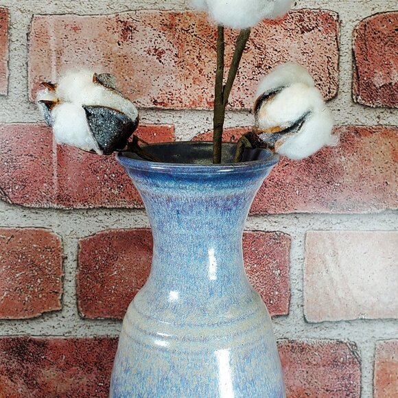 Vintage Red Duck Studio Signed Pottery Vase — Reactive Blue-Lavender Ombre Glaze - Picture 4 of 9